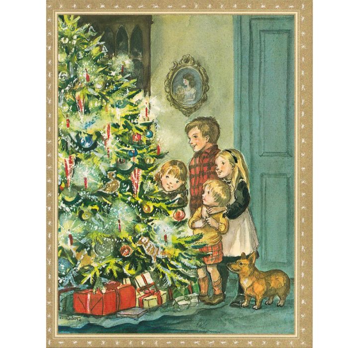 Caspari Single Rare Card: Christmas Evening Tasha Tudor and Family Caspari Single Rare Card: Christmas Evening Tasha Tudor and Family