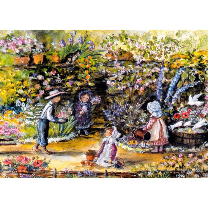 Children in Garden Cards Set