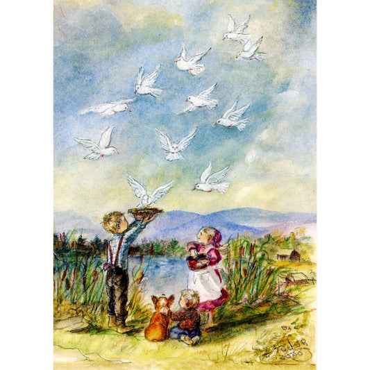 Children with Doves Card Set