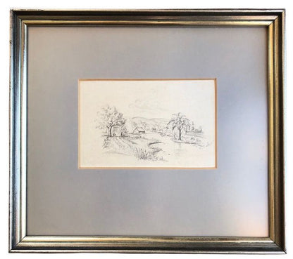Original Pencil Landscape Child's Garden of Verses