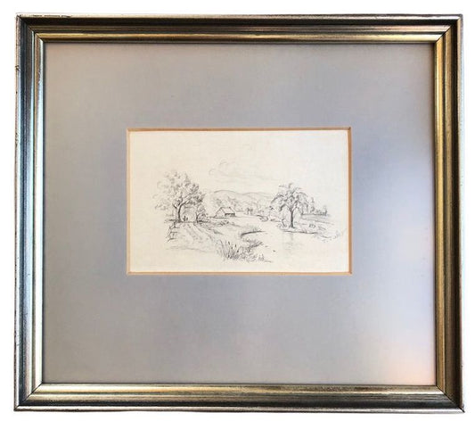 Original Pencil Landscape Child's Garden of Verses