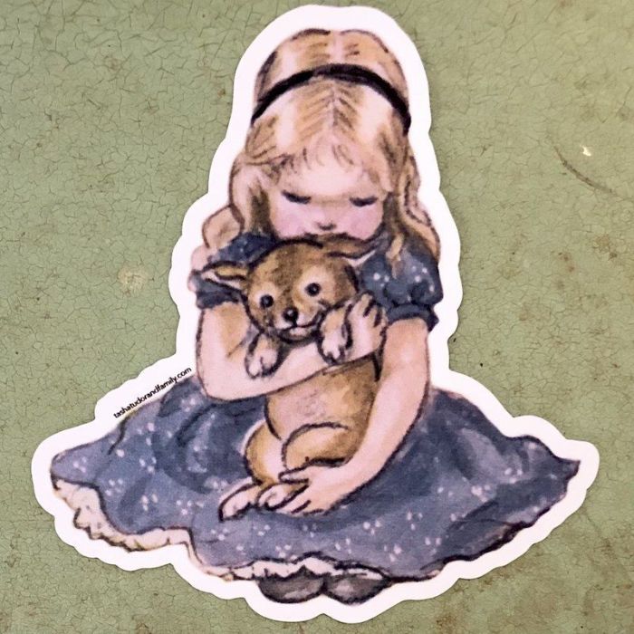 Puppy Love Corgi Sticker or Magnet