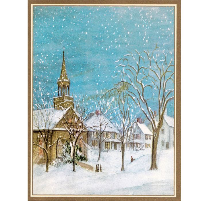 Caspari Single Rare Card: Snow on Christmas