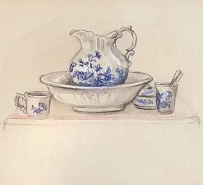 Original Watercolor Washbasin Study