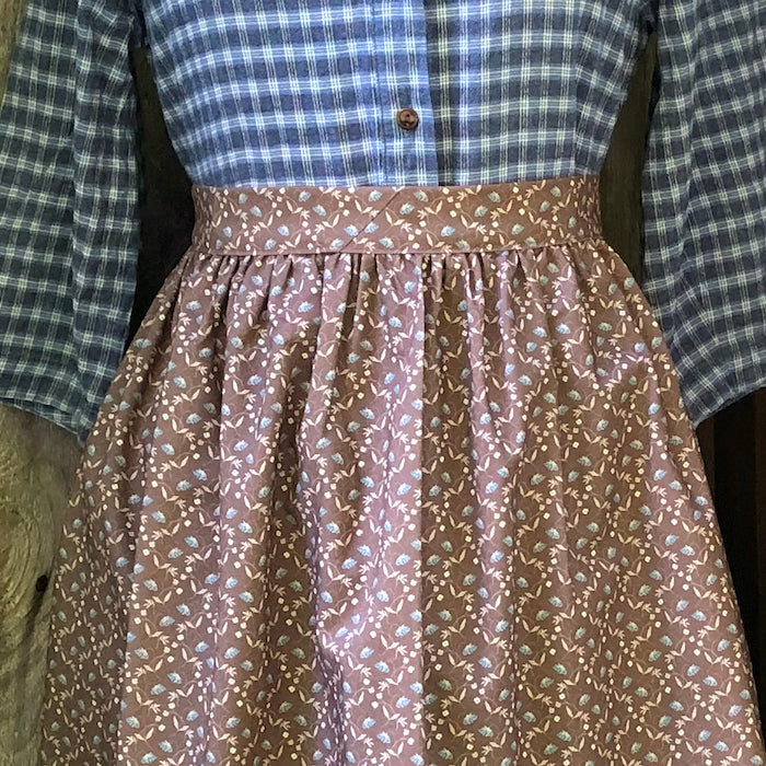 Tasha Tudor-Style Half-Apron - Brown