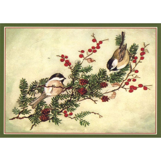 Caspari Single Rare Card: Two Birds on a Branch