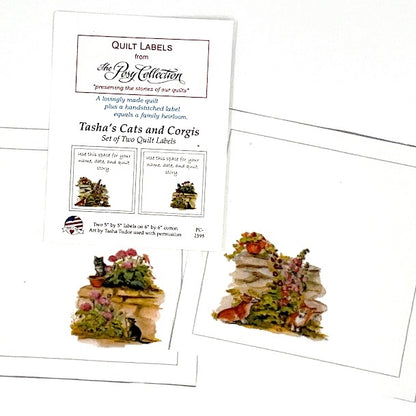 Cats and Corgis Quilt Label Set