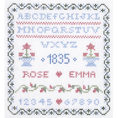 Cross Stitch Sampler Stamped Kit