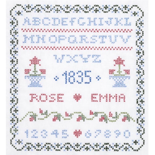 Cross Stitch Sampler Stamped Kit