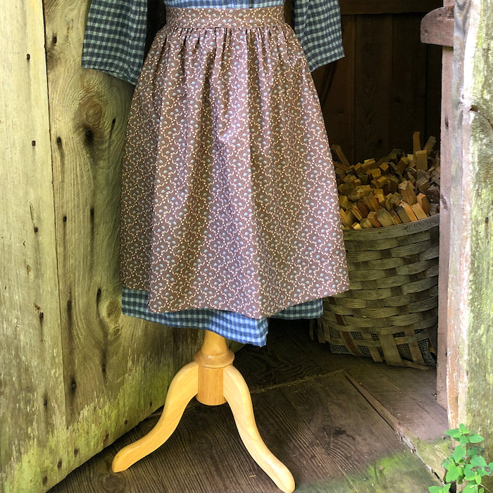 Tasha Tudor-Style Half-Apron - Brown