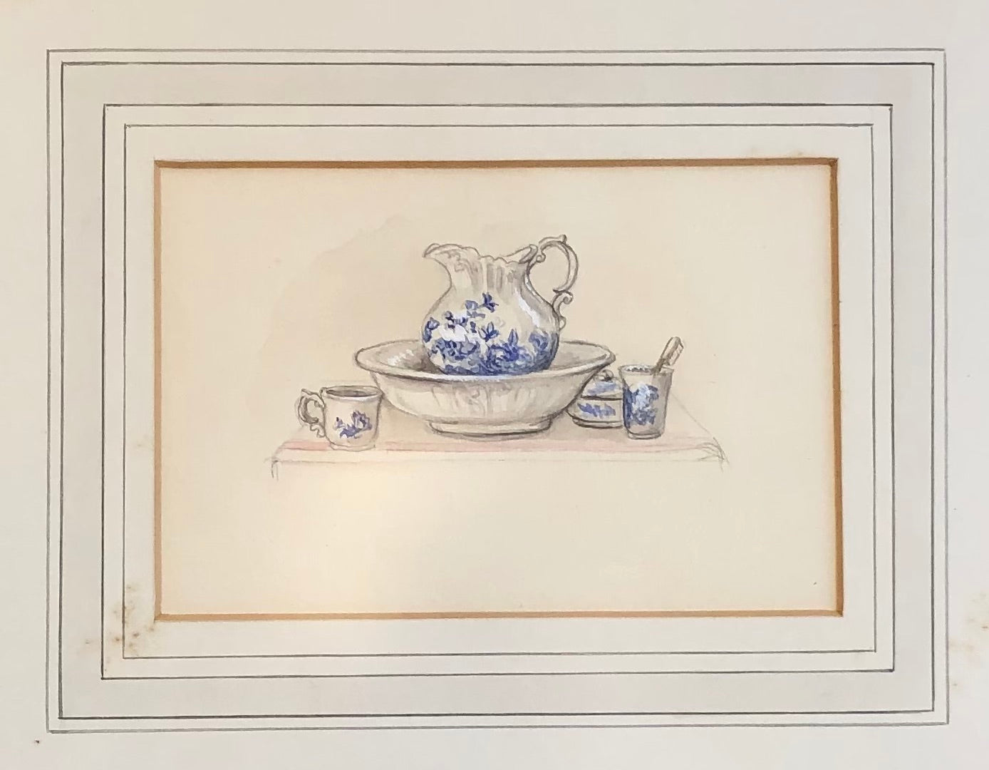 Original Watercolor Washbasin Study