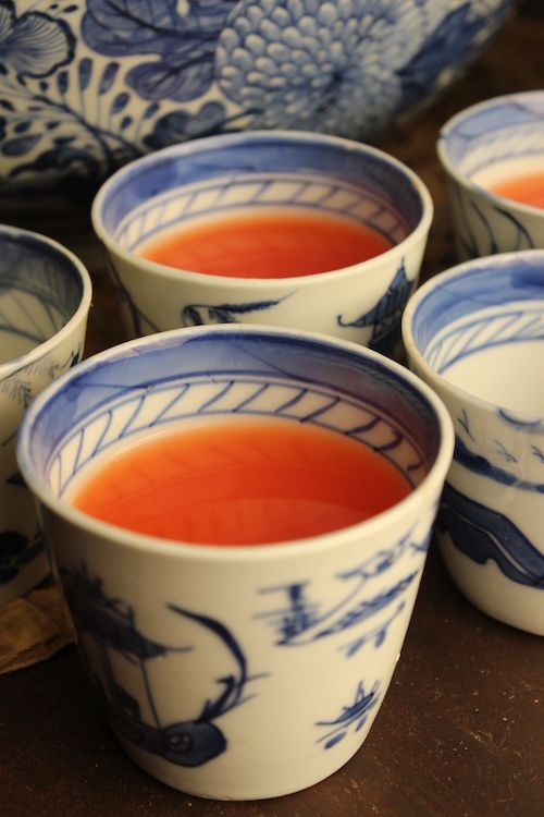 stillwater tea in antique china tasha tudor